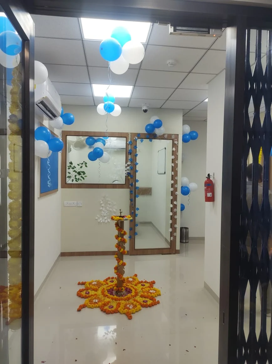 Decorated entry at Poonawalla Fincorp’s Bhilwara branch during a branch event.